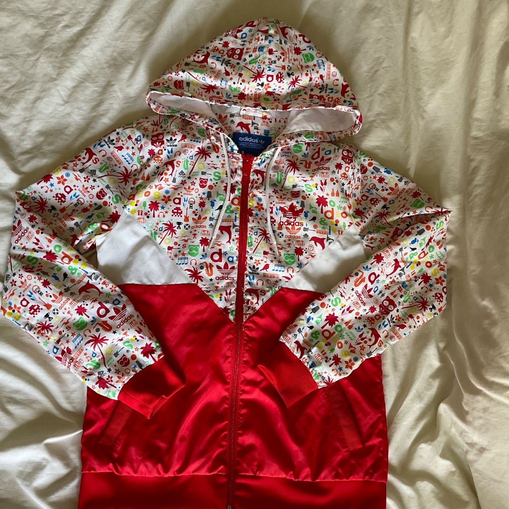 Adidas Red Patterned Windbreaker - image 6